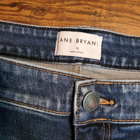 Lane Bryant Jeans Size 26 Mid Rise Skinny Medium Dark Wash Stretch Denim - Picture 3 of 10